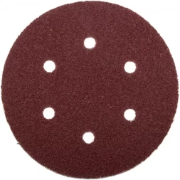 Круг шлифовальный ЗУБР &quot;МАСТЕР&quot; универсальный, из абразивной бумаги на велкро основе, 6 отверстий, Р60, 150мм, 5шт 35566-150-060