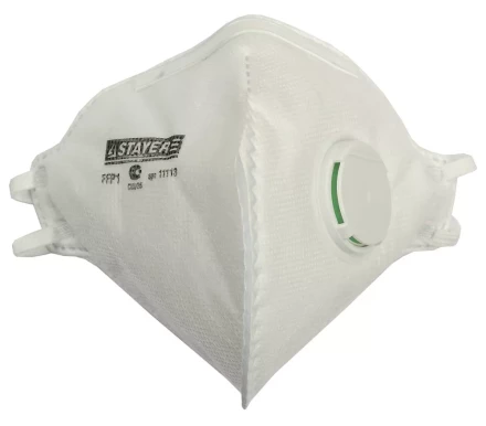 Полумаска фильтрующая STAYER &quot;PROFI&quot; плоская многослойная с клапаном, класс защиты FFP1 11113 купить в Тобольске