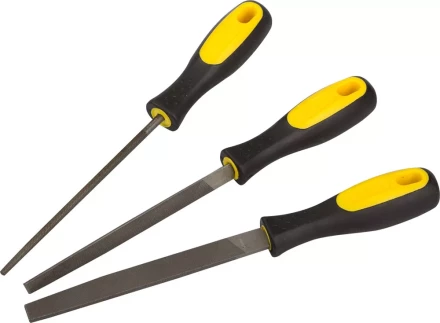 Набор STAYER &quot;PROFI&quot;: Напильники с двухкомпонентной рукояткой, плоский, трехгранный, круглый, №2, 150мм 1681-15-H3 купить в Тобольске