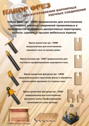 Набор фрез д/изг шарнирного соед хв 12мм 4шт Энкор 10595 купить в Тобольске
