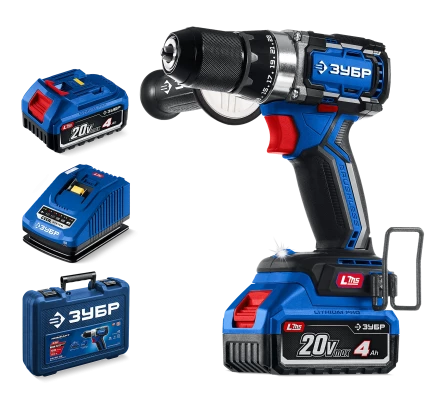 Бесщеточная дрель-шуруповерт Зубр, 2 АКБ LMS (4 Ач), в кейсе DB-70-42 серия «ПРОФЕССИОНАЛ» купить в Тобольске