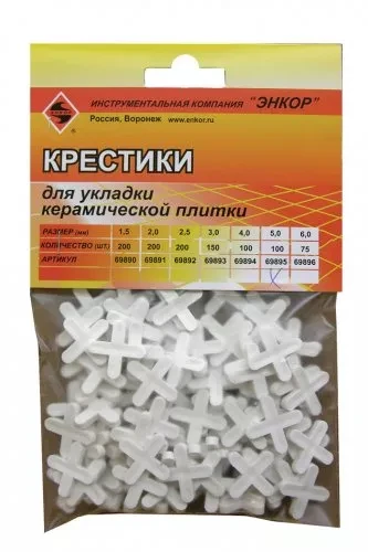Крестики для кафеля 5,0 мм 100 штук блистер Энкор 69895 купить в Тобольске
