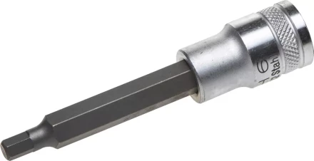 Торцовая бита-головка KRAFTOOL &quot;INDUSTRIE QUALITAT&quot;, удлиненная, материал S2, HEX, сатинированная, 1/2&quot;, H6 27909-06_z01 купить в Тобольске