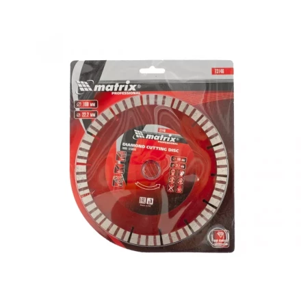 Диск алмазный отрезной Турбо-сегментный 180 х 22,2 мм сухая резка MATRIX Professional 73146 купить в Тобольске