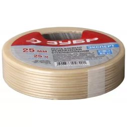 Лента ЗУБР "ЭКСПЕРТ" клеящая однонаправленная, усиленная стекловолокном, 25мм х 50м 12071-25-50