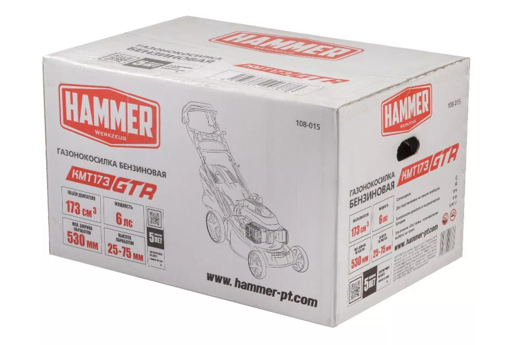 Газонокосилка бензиновая самоходная HAMMER KMT173GTR купить в Тобольске