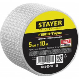 Серпянка самоклеящаяся FIBER-Tape, 5 см х 10м, STAYER Professional 1246-05-10 1246-05-10_z01