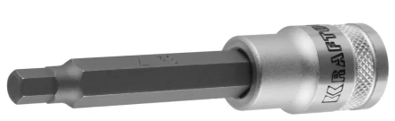 Торцовая бита-головка KRAFTOOL &quot;INDUSTRIE QUALITAT&quot;, удлиненная, материал S2, HEX, сатинированная, 1/2&quot;, H7 27909-07_z01 купить в Тобольске