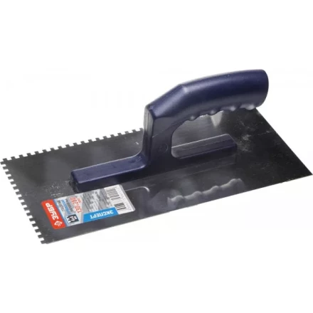 Гладилка ЗУБР нержавеющая с пластиковой ручкой, зубчатая, 4х4мм 0804-04 купить в Тобольске