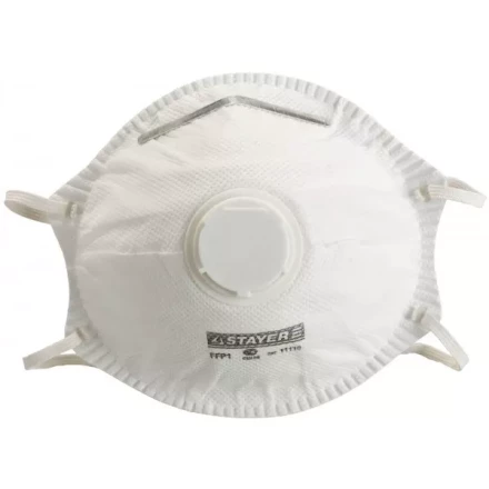 Полумаска фильтрующая STAYER &quot;PROFI&quot; противоаэрозольная с клапаном, многослойная, класс защиты FFP1 11110 купить в Тобольске