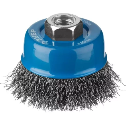 ЗУБР &quot;ПРОФЕССИОНАЛ&quot;. Щетка чашечная для УШМ, витая стальная проволока 0,3мм, 60ммхМ14 35261-060_z02 купить в Тобольске