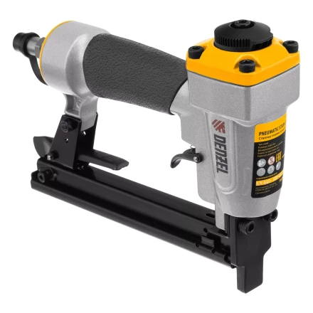 Степлер пневматический Denzel  PS8016 для прямоугольных скоб 21GA от 6 до 16 мм 57400 купить в Тобольске
