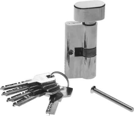 Механизм ЗУБР &quot;ЭКСПЕРТ&quot;цилиндровый, повышенной защищенности, тип &quot;ключ-защелка&quot;, цвет хром, 6-PIN, 60мм 52107-60-2 купить в Тобольске