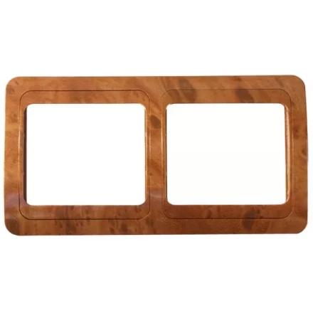 Панель СВЕТОЗАР &quot;ГАММА&quot; накладная, горизонтальная, цвет орех, 2 гнезда SV-54146-N купить в Тобольске