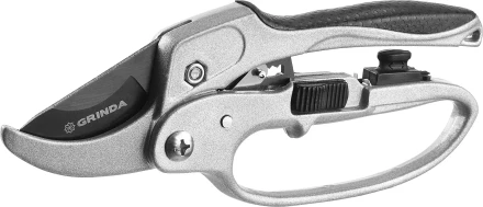 Секатор GRINDA алюминиевые ручки, храповый механизм, с эфесом, округлые лезвия, 200мм 8-423034 купить в Тобольске