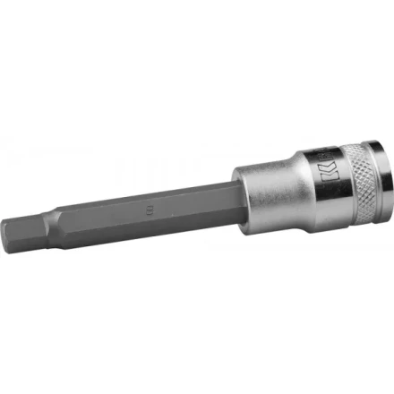 Торцовая бита-головка KRAFTOOL &quot;INDUSTRIE QUALITAT&quot;, удлиненная, материал S2, HEX, сатинированная, 1/2&quot;, H8 27909-08_z01 купить в Тобольске
