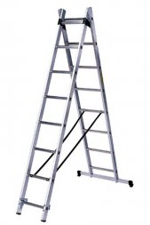 Лестница алюминиевая - стремянка двухсекционная 2х8 ступеней Кратон