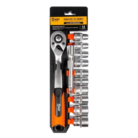 Набор автоинструмента КВТ НАИ-02/12 1/2&quot;, 12 предметов (78669) купить в Тобольске