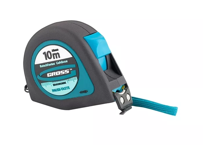 Рулетка "Ergonomisch",10 м x 25 мм, магнитный обрезиненный зацеп  GROSS 31105 купить в Тобольске