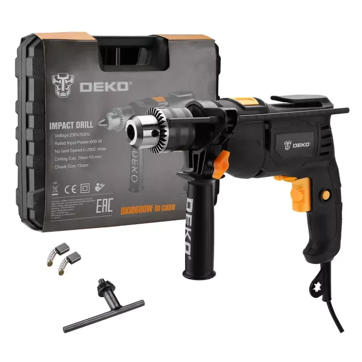Дрель ударная DEKO DKID600W, 063-4126, в кейсе купить в Тобольске