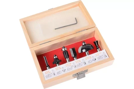 Набор фрез по дереву Вихрь 6шт (хвостовик 8мм), кейс 73/10/6/20 купить в Тобольске