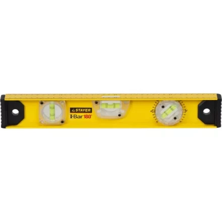 Уровень STAYER &quot;MASTER&quot; &quot;I-Bar&quot; РЕЛЬС двутавровый, 3 противоударных ампулы (1 поворотная на 360 град), линейка, 40см 3470-040_z01 купить в Тобольске