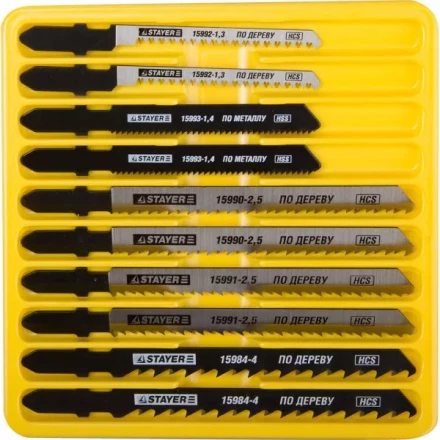 Набор STAYER &quot;PROFI&quot; Пилки &quot;МАСТЕР №2&quot; для эл/лобзика, по дереву и металлу, EU-хвост., 10шт 15981-H10-2 купить в Тобольске