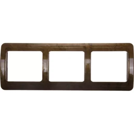 Панель СВЕТОЗАР &quot;ГАММА&quot; накладная, горизонтальная, цвет орех, 3 гнезда SV-54148-N купить в Тобольске