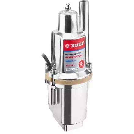 Насос ЗУБР &quot;Родничок&quot; вибрационный, погружной, для чистой воды, 18 л/мин, напор 60м, шнур 25м, 225Вт ЗНВП-300-25_М2_Х купить в Тобольске