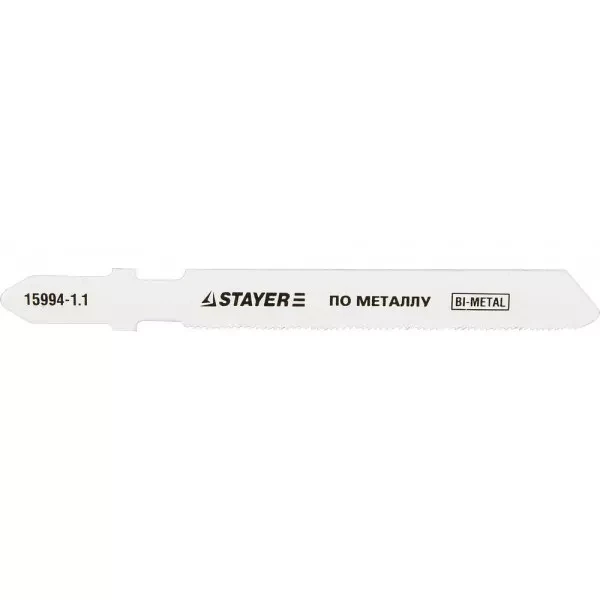 Полотна STAYER "PROFI", T118GF, для эл/лобзика, Bi-Metall, по металлу (0,5-1,5мм), EU-хвост., шаг 1,1мм, 50мм, 2шт 15994-1.1_z01 купить в Тобольске