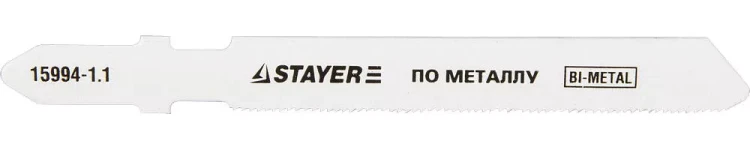 Полотна STAYER "PROFI", T118GF, для эл/лобзика, Bi-Metall, по металлу (0,5-1,5мм), EU-хвост., шаг 1,1мм, 50мм, 2шт 15994-1.1_z01 купить в Тобольске