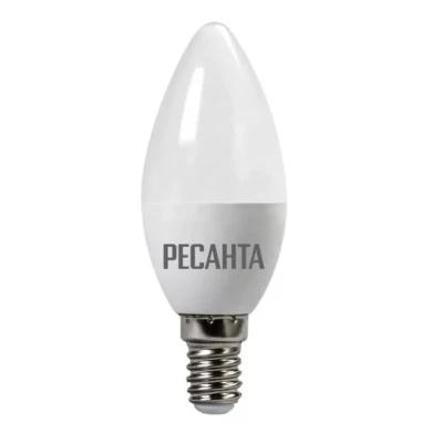 Лампа светодиодная РЕСАНТА LL-R-C37-6W-230-4K-E27 76/1/10
