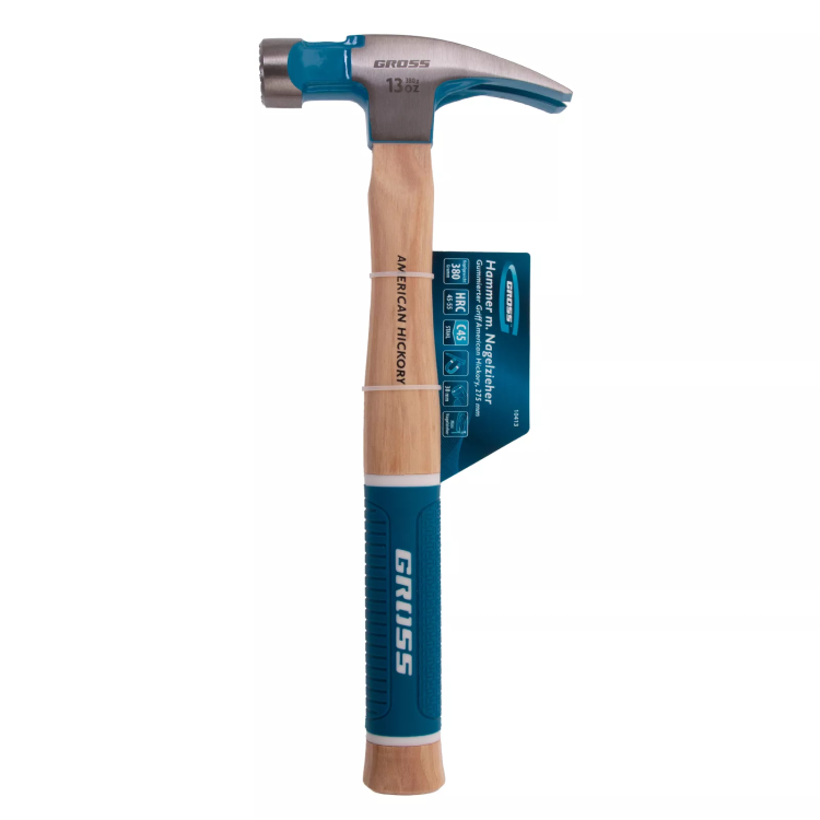 Молоток-гвоздодер GROSS 10413, 380 г, угол 75, магнит, обрезиненная рукоятка American Hickory купить в Тобольске