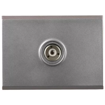 Розетка СВЕТОЗАР &quot;ЭФФЕКТ&quot; телевизионная, без вставки и рамки, цвет светло-серый металлик SV-54415-SM купить в Тобольске