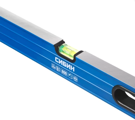 Уровень СИБИН коробчатый усиленный, утолщенный профиль, 2 фрезерованные поверхности, 3 противоударных ампулы (1 поворотная на 360 град), с ручками, 34609-080 купить в Тобольске