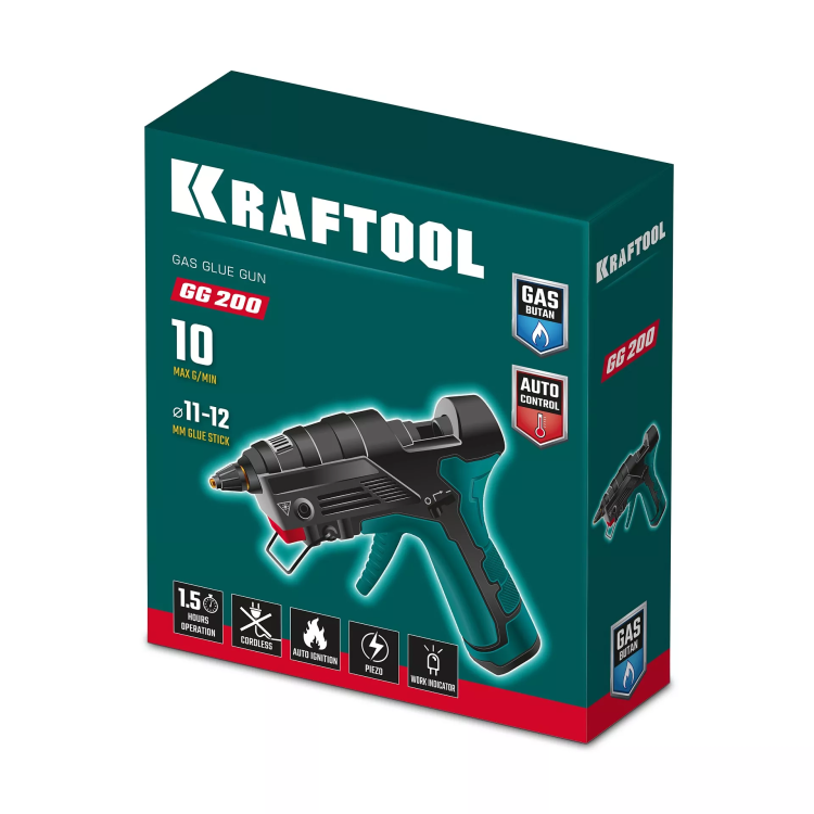 KRAFTOOL  GG-200, 11 мм 200°C, термоклеящий газовый пистолет 55524 купить в Тобольске
