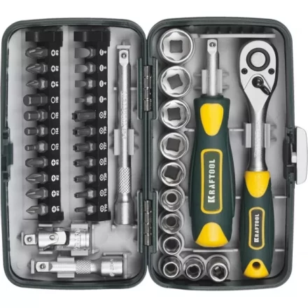 Набор KRAFTOOL &quot;INDUSTRIE&quot;: Слесарно-монтажный инструмент, компактный, 1/4&quot;, 38 предм 27970-H38 купить в Тобольске