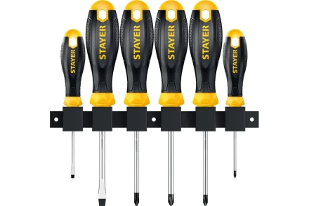 Набор STAYER &quot;MASTER&quot; HERCULES: Отвертки, Cr-V, эргономичная двухкомпонентная рукоятка, 6шт 25055-H6_z04 купить в Тобольске