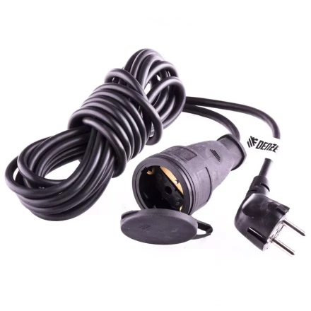 Удлинитель бытовой с заземлением 5 м 1 прорезиненная розетка 16 A серия УХз16 Denzel 95917 купить в Тобольске