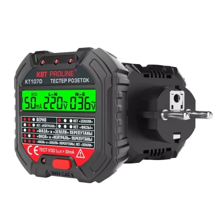 Тестер розеток и УЗО КВТ КТ 107D (86321) купить в Тобольске