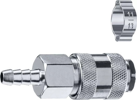 ЗУБР штуцер елочка, 8 мм - рапид муфта, переходник с обжимным хомутом, Профессионал (64917-08) купить в Тобольске