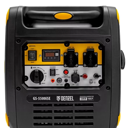 Генератор инверторный Denzel GS-5500iSE, 5,5 кВт, 230 В, закрытый корпус,электростартер купить в Тобольске