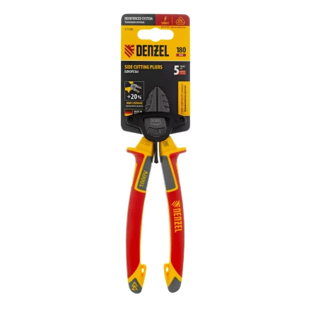 Бокорезы, диэлектрические рукоятки Denzel 17789, до 1000 В, трехкомпонентные рукоятки, 180 мм купить в Тобольске