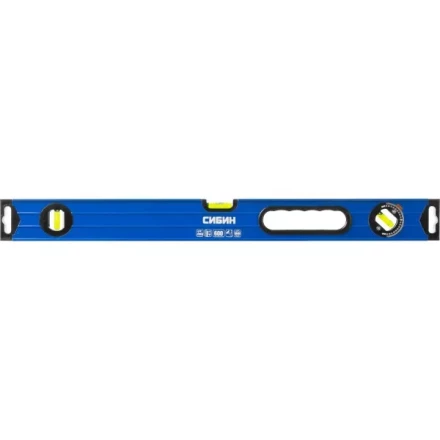 Уровень СИБИН коробчатый усиленный, утолщенный профиль, 2 фрезерованные поверхности, 3 противоударных ампулы (1 поворотная на 360 град), с ручками, 6 34609-060 купить в Тобольске