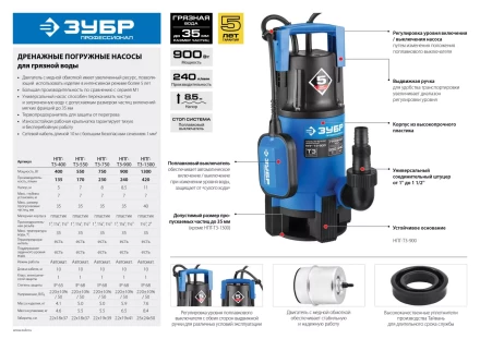 Насос дренажный НПГ-Т3-750 серия ПРОФЕССИОНАЛ купить в Тобольске