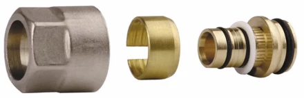 Соединитель GENERAL FITTINGS для металлопластиковых труб, евроконус, никелированная латунь, 1/2&quot; / 16 мм x 2,0 мм 51047-1/2-16 купить в Тобольске