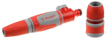 Наконечник ЗУБР &quot;МАСТЕР&quot;поливочный, регулируемый, в комплекте с соединителем с автостопом и запирающим механизмом,1/2&quot; 40322 купить в Тобольске