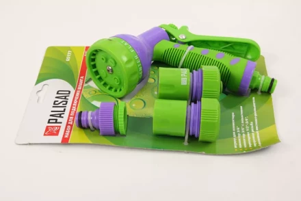 Набор для подключения шланга 3/4&quot; (пистолет 6-и режимн адаптер 2 соединителя)  PALISAD 65177 купить в Тобольске