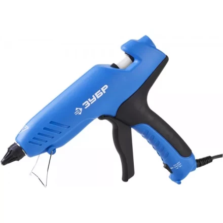 Пистолет ЗУБР клеевой (термоклеящий), эл, эргоном рукоятка, выключатель на рукоятке, рабоч темп 193град, d=12мм, 100Вт 06851-80-12_z02 купить в Тобольске
