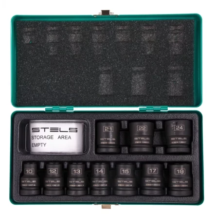 Набор шестигранных ударных торцевых головок 1/2 10-24 мм 10 шт Stels 13997 купить в Тобольске